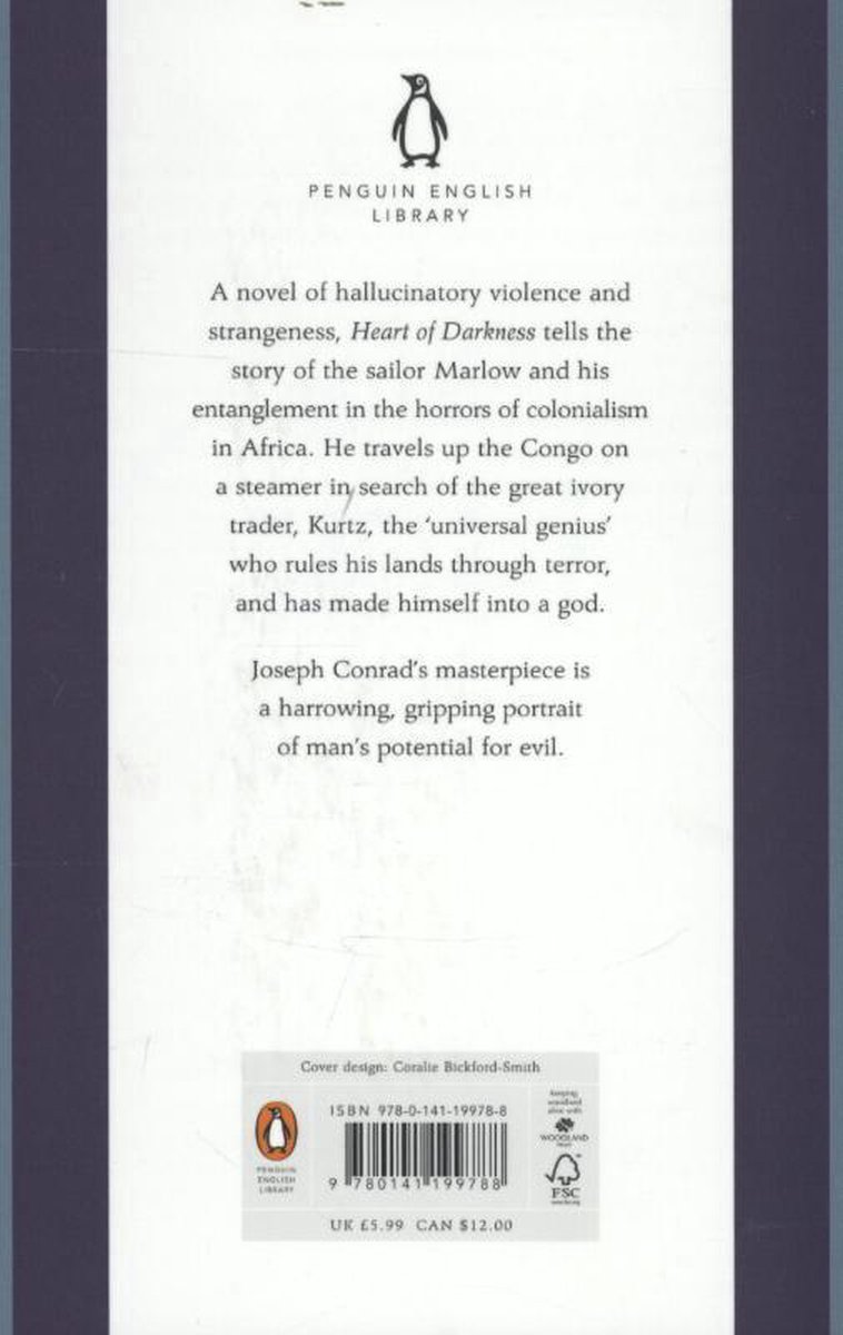 Penguin HEART OF DARKNESS, Anglais, Livre broché - back cover