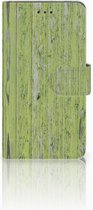 Nokia 7 Bookcase Hoesje Design Green Wood