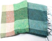 Fairtrade Plaid Ruit Kat/Acr Blauw/Groen 120x160cm