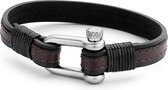 Frank 1967 Leather 7FB 0353 Leren Armband - 21 cm - Bruin / Zwart