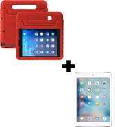 iPad Mini 4 Hoes Kinder Hoesje Kids Case Met Screenprotector Glas - iPad Mini 4 Hoesje Kindvriendelijk Shockproof Cover - Rood