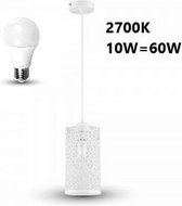 Moderne witte design hanglamp inclusief LED lamp van 800 Lumen in 2700K -10W = 60W