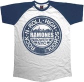 Ramones Heren Tshirt -L- Bowery NYC Wit/Blauw