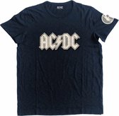 AC/DC Heren Tshirt -M- Logo & Angus Blauw