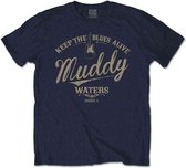 Muddy Waters Heren Tshirt -M- Keep The Blues Alive Blauw