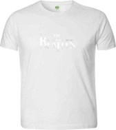 The Beatles Heren Tshirt -L- Drop T Logo Wit