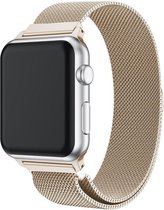 Geschikt voor Apple Watch 45MM / 44MM / 42MM Bandje Milanese Magneetsluiting Beige