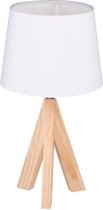 Schemerlamp/tafellamp houten voet 40 cm - Woonaccessoires/woondecoratie - Schemerlampen/tafellampen/kamerlampen