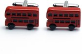 Manchetknopen - Bus Dubbeldekker Rood Brits Engeland