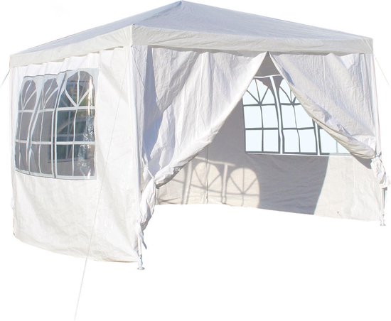 Paviljoen 3 x 3 m tent, Witte verwijderbare zijpanelen, Tuin Biertent  Partytent;... | bol.com