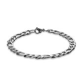 Twice As Nice Armband in edelstaal, figaro ketting  21 cm