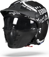 Shark X-Drak Freestyle Cup Mat Zwart Wit Wit  Kww Jethelm - Motorhelm - Maat S