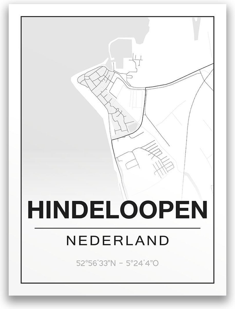 Poster/plattegrond HINDELOOPEN - A4