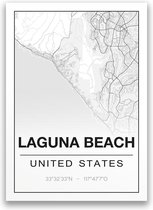 Poster/plattegrond LAGUNA-BEACH - A4