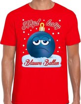 Fout Kerst shirt / t-shirt - Altijd lastig blauwe ballen - blue balls - rood voor heren - kerstkleding / kerst outfit 2XL (56)