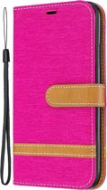 Denim Book Case - iPhone 11 Hoesje - Roze