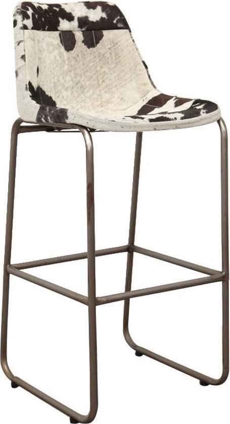 | Pole to Pole Aviator bar chair black & white fur Pole to Pole | Eetkamerstoel Koeienhuid Zwart Wit