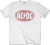 AC/DC - Oval Logo Vintage Heren T-shirt - S - Wit