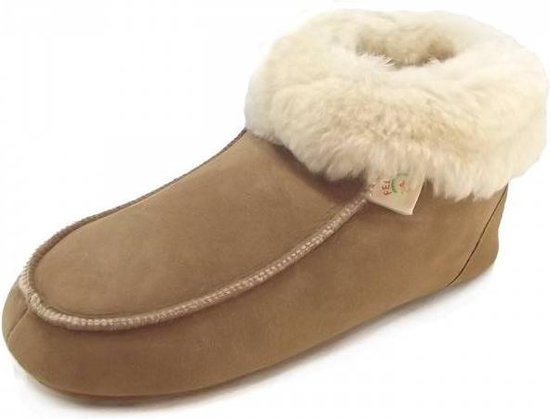 Unisex pantoffel Spaanse slof hoog model met bontkraag -maat 40