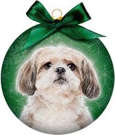 Plenty gifts ornament frosted shih tzu 10,5x4,2x11,5 cm