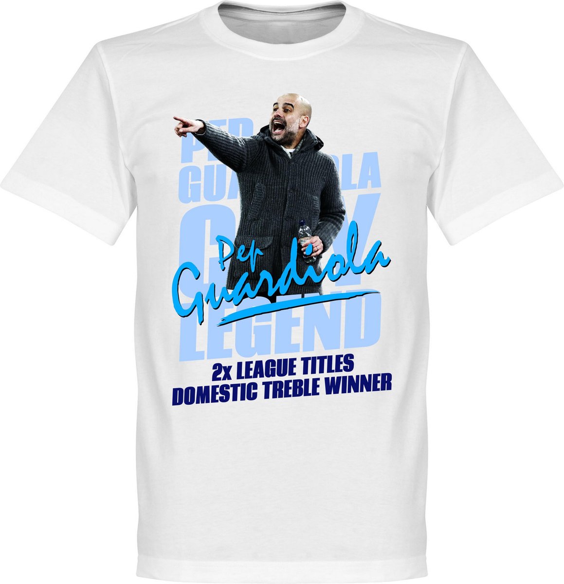 Pep Guardiola Legend T-Shirt - Wit - XS