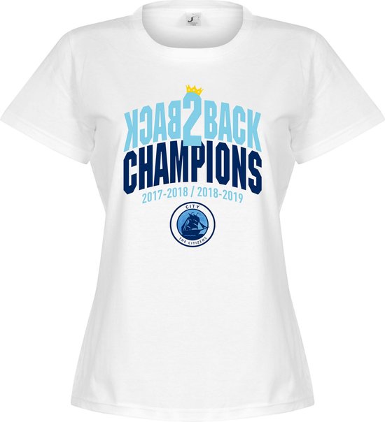 City Back to Back Champions T-Shirt - Wit - Dames - L