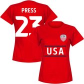 Verenigde Staten Press 23 Team Dames T-Shirt - Rood - XL