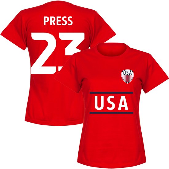 Verenigde Staten Press 23 Team Dames T-Shirt - Rood