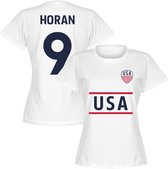 Verenigde Staten Horan 9 Team Dames T-Shirt - Wit - XL