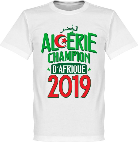 Algerije Champions of Africa 2019 T-Shirt - Wit - XS