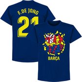 Barcelona F. De Jong 21 Gaudi Logo T-Shirt - Navy - XXL