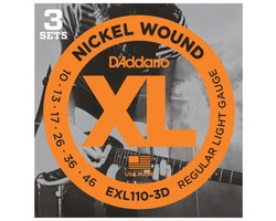 D'Addario EXL110-3D Snaren 3-Pack voor Elektrische Gitaar (10-46)