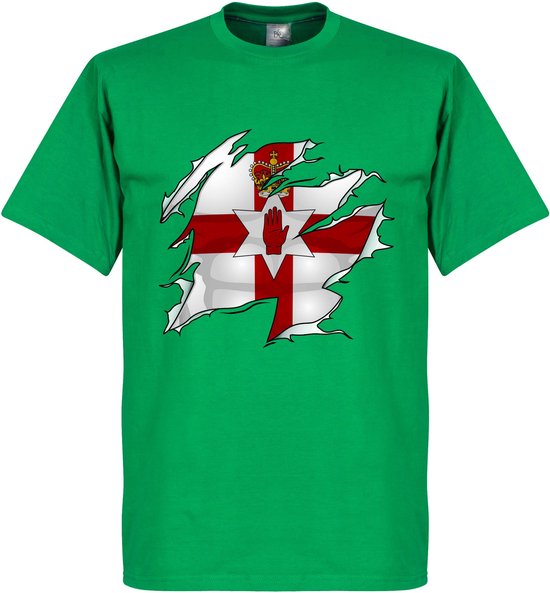 T-shirt drapeau déchiré d'Irlande du Nord - Vert - Enfants - 140