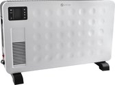 Luxe Staande Convector Kachel - Digitale Elektrische Radiator Heater Met Instelbare Thermostaat & Timer - Inc. Afstandsbediening - Met Turbo Ventilator - 2300W - Wit