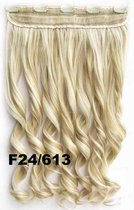 Clip in hair extensions 1 baan wavy blond - F24/613