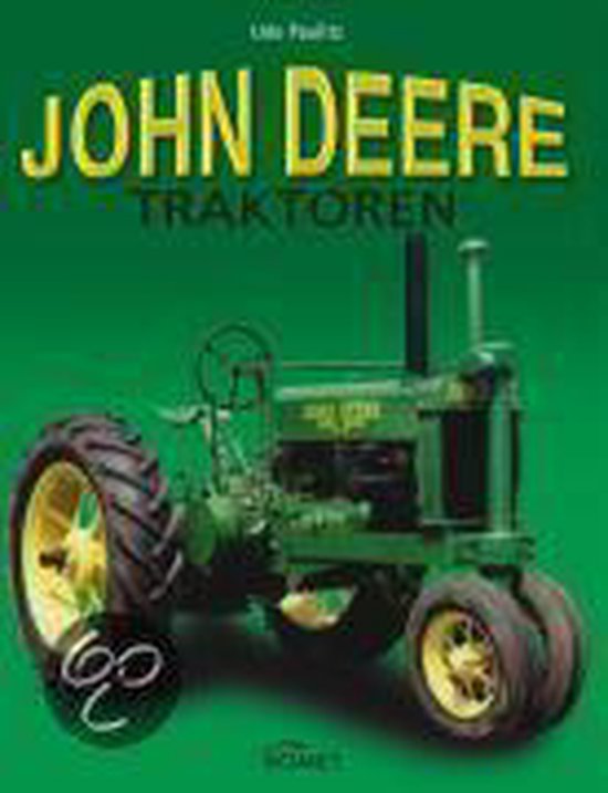Boek "John Deere Tractoren" met een groene John Deere tractor op de cover.