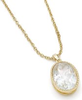 Goldtone Crystal Pendant on Cable Chain