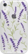 iPhone XR hoesje TPU Soft Case - Back Cover - Purple Flower / Paarse bloemen
