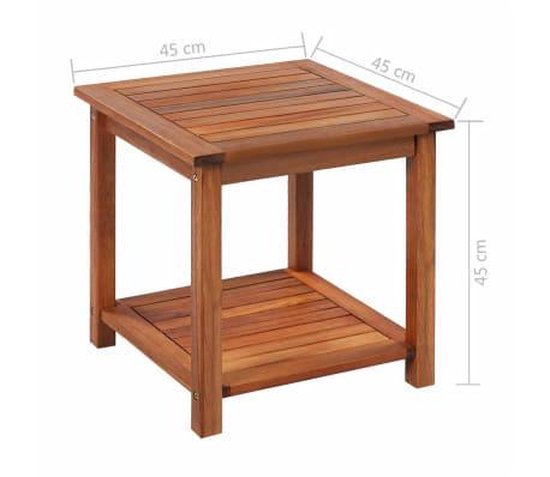 Bijzettafel Massief acaciahout 45x45x45 cm