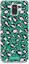 Samsung Galaxy A6 2018 hoesje TPU Soft Case - Back Cover - Luipaard / Leopard print / Groen