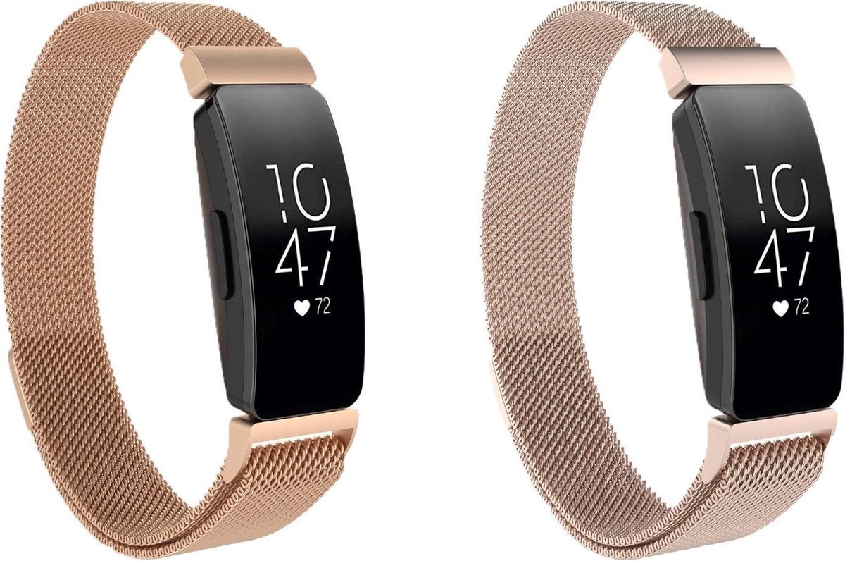 KELERINO. Milanese bandjes geschikt voor Fitbit Inspire (HR) - 2-pack - Large