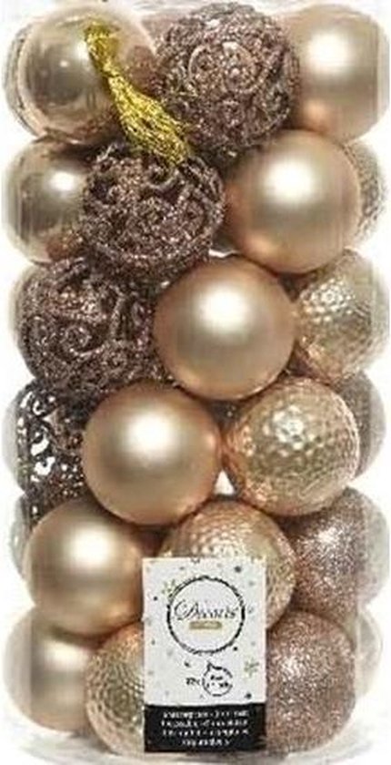 krant Percentage Kauwgom Decoris kerstballenset - 37 stuks - 6cm - kunststof | bol.com