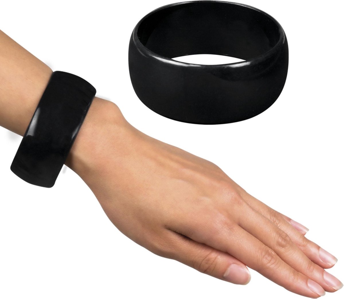 Brede zwarte armband voor vrouwen - Verkleedattribuut | bol.com
