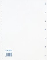 Class'ex tabbladen set 1-7 23-gaatsperforatie PP wit