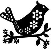 Marabu Schaduwbeeld sjabloon 15x15 cm - M09 Vogel Met Bloemen