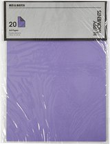 Structuurpapier, donkerpaars/paars, A4 210x297 mm,  100 gr, 20vellen