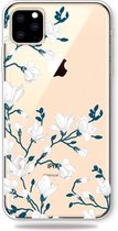 GadgetBay Bloemen wit hoesje TPU bloesem iPhone 11 Pro Max - Doorzichtig