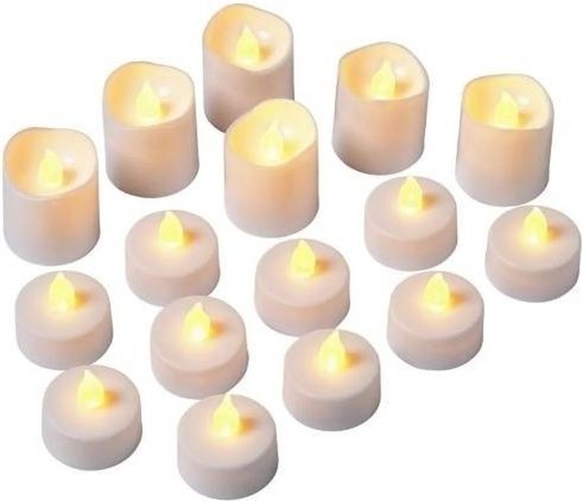 hoekpunt huilen Binnenwaarts LED theelichtjes 32 stuks in twee formaten - kunststof waxinelichtjes |  bol.com