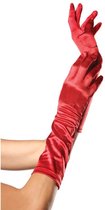"Halflange rode handschoenen - Verkleedattribuut - One size"