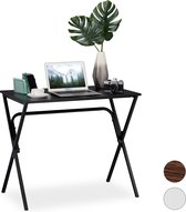 Relaxdays bureau - computertafel - kinderbureau - ruimtebesparend - 76 cm hoog - Zwart / zwart
